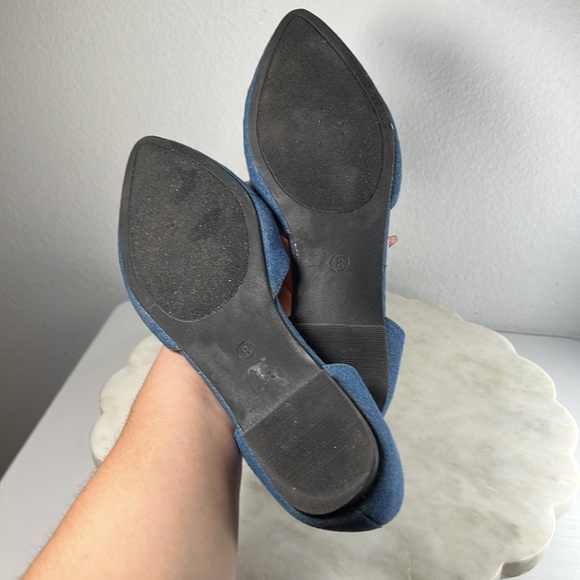 Women’s Comfort by Predictions denim flats with bow fringed accent, size 8 M - Picture 9 of 12